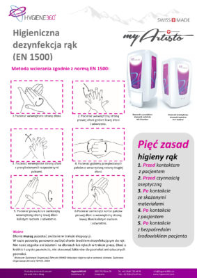 Higieniczna dezynfekcja rąk w gabinecie stomatologicznym.